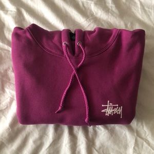 STUSSY Oversized Purple Sweatshirt Hoodie